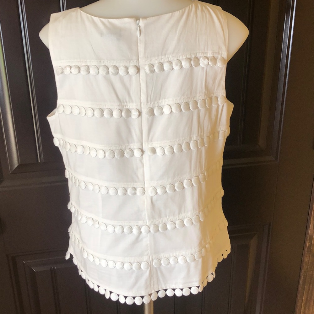 J. Crew White Sleeveless Top with Textured Details - Picture 2 of 4